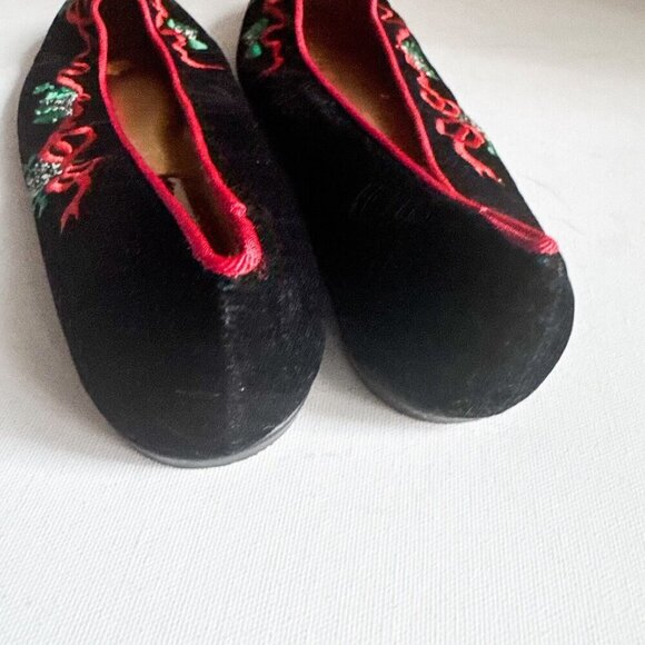 Mootisies Tootisies Vintage Velvet Christmas Theme Embroidered Flats 7.5 - Picture 8 of 11